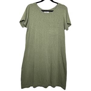 American Giant Premium Pocket T Shirt Dress Olive Green 100% Supima Cotton Sz XL